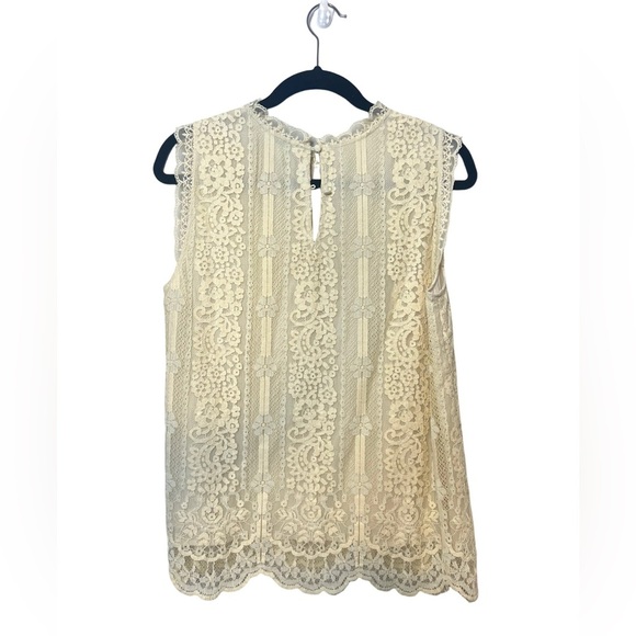 Sundance Esme Cream Scalloped Lace Blouse Size M - Picture 2 of 6